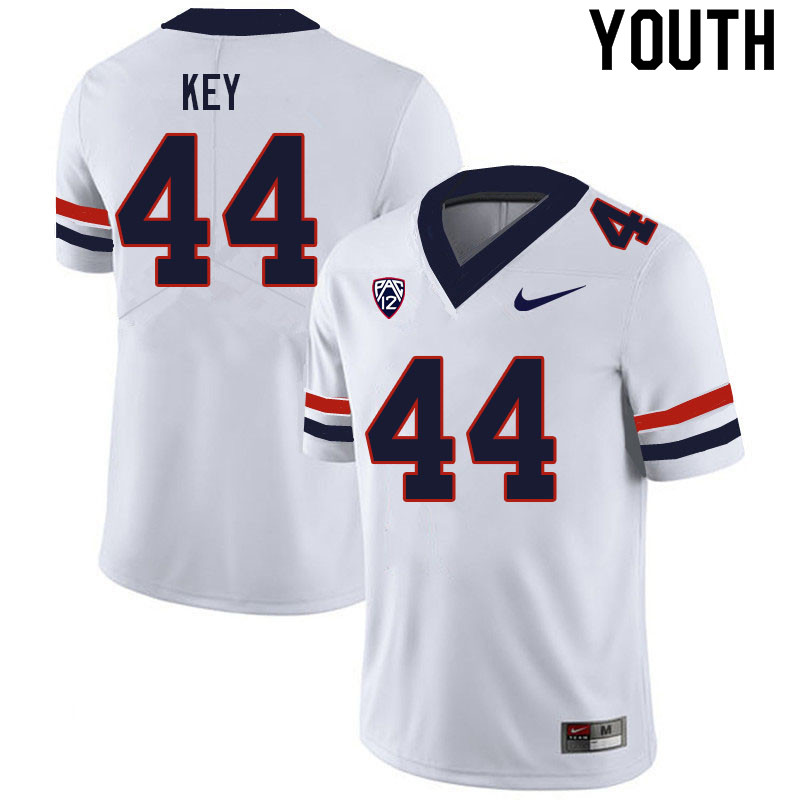 Youth #44 Shontrail Key Arizona Wildcats College Football Jerseys Sale-White - Click Image to Close